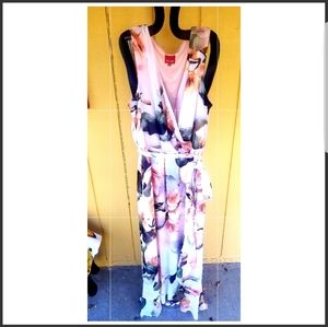 PEACH FLOWER SPRING DRESS